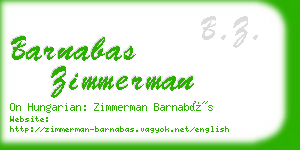 barnabas zimmerman business card